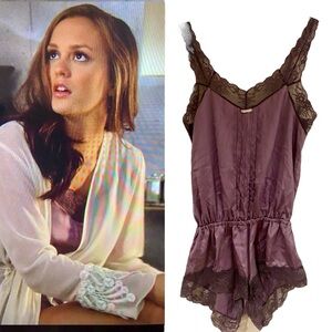 ASO Blair Waldorf Gossip Girl Victoria’s Secret Angels Satin Lace Romper Size M
